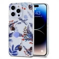 thumbnail image 1 of for iPhone 15 Pro Max Case Compatible with MagSafe, Clear Floral Case with Flower Branch Pattern for Girls Women Slim Fit Cute Hard Back Shockproof Phone Case for iPhone 15 Pro Max, Purple Flower, 1 of 6