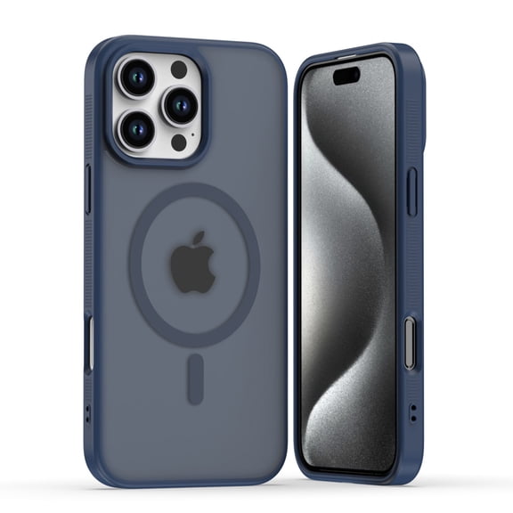 for iPhone 15 Pro Max Case, Compatible with MagSafe, Luxury Magnetic Translucent Matte Ultra Slim Protective Military-Grade Drop Protection Lightweight Phone Cover for iPhone 15 Pro Max, Blue