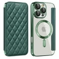 thumbnail image 1 of for iPhone 15 Pro Max Case Compatible with Magsafe, Slim Fit Flip Protective PU Leather Wallet Case with RFID Blocking Card Slot Build-in Len Protector for iPhone 15 Pro Max, Darkgreen, 1 of 8