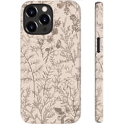 for iPhone 15 Pro Max Case Cute   Wireless Charging Compatible   Dual-Layer Shockproof Protection with Stylish Wildflower Design   Protective Cover for Women - Beige Botanical Floral