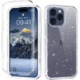 thumbnail image 1 of for iPhone 15 Pro Max Case Glitter Full Body Protective 3 in 1 Heavy Duty Hybrid Hard PC Rugged Transparent Bling Sparkle Cover Phone Cases for Apple iPhone 15 Pro Max 6.7", Clear, 1 of 11