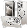 thumbnail image 1 of for iPhone 15 Pro Max Case with Invisible Magnetic Stand, Compatible with Mag-Safe -Grade Protection with Built-in Screen Protector, Shockproof Phone Case for Women Men, Clear, 1 of 6