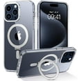 thumbnail image 1 of for iPhone 15 Pro Max  Case with Invisible Stand [Compatible with Magsafe], Clear Full Body Cover Slim Transparent Shockproof Phone Case for Apple iPhone 15 Pro Max 6.7", Clear, 1 of 17