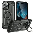 thumbnail image 1 of for iPhone 15 Pro Max Case Magnetic with Camera Ring Kickstand, Slim Shockproof Military Protecive Wireless Charging Phone Cover Case Compatible with iPhone 15 Pro Max, Gray, 1 of 7