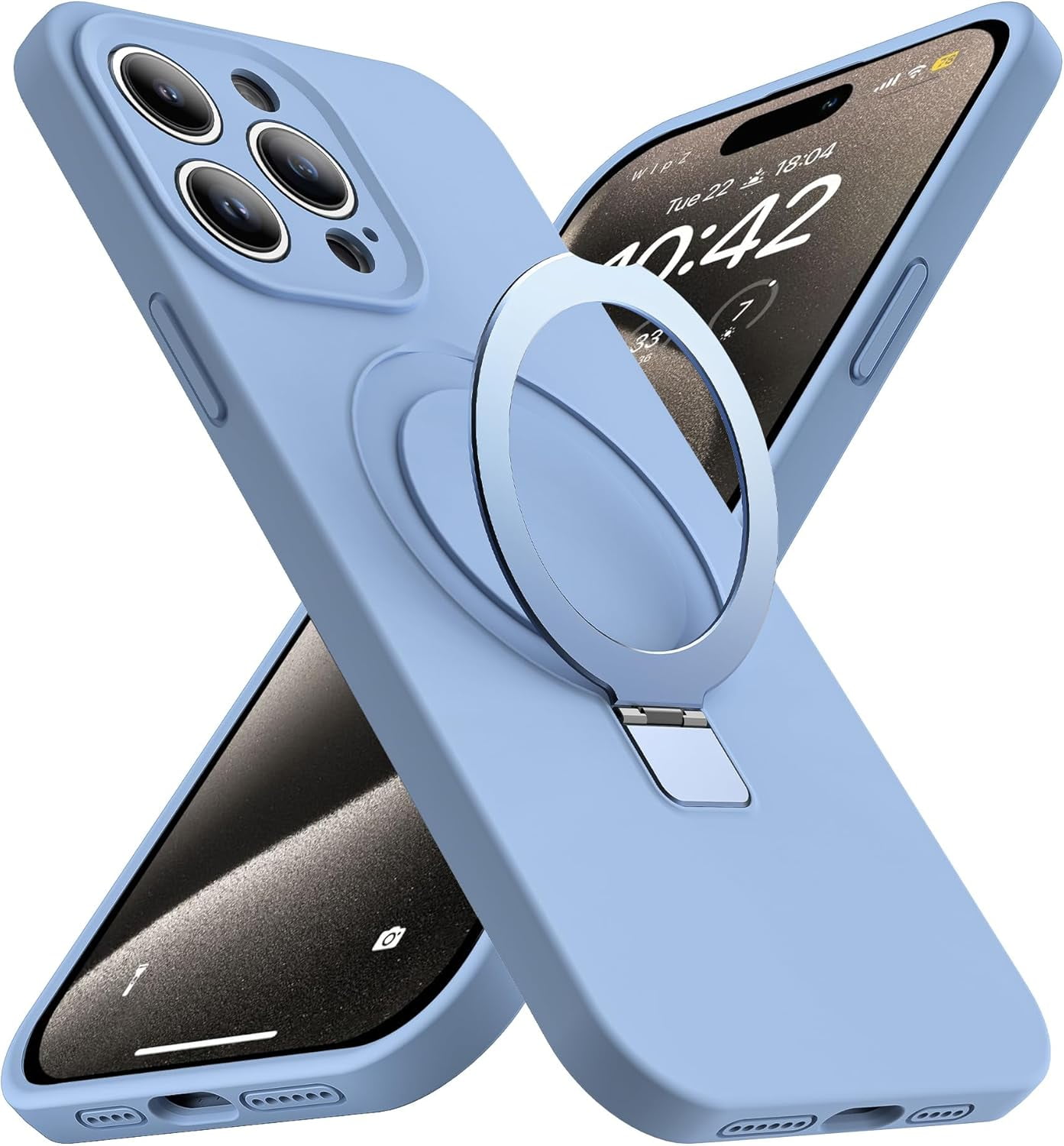 for iPhone 15 Pro Max Case with Magnetic Invisible Stand Compatible ...
