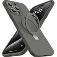 thumbnail image 1 of for iPhone 15 Pro Max Case with Magnetic Ring Stand Silicone Phone Case 6.7" for Women Men [Compatible with MagSafe][Full Camera Protection][Military-Grade Drop Protection], Deep Grey, 1 of 12