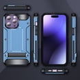 thumbnail image 1 of iPhone 15 Pro Max Case, Military Grade Protection Kickstand Bumper Anti-Scratch Rugged Hybrid TPU PC Phone Case for Apple iPhone 15 Pro Max - Blue, 1 of 8