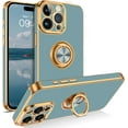 thumbnail image 1 of for iPhone 15 Pro Max Case with Ring Holder Kickstand 360 Degree Rotation Magnetic Car Finger Soft Slim Cover Shockproof Full Protective Phone Case for iPhone 15 Pro Max 6.7", Gray Green, 1 of 8