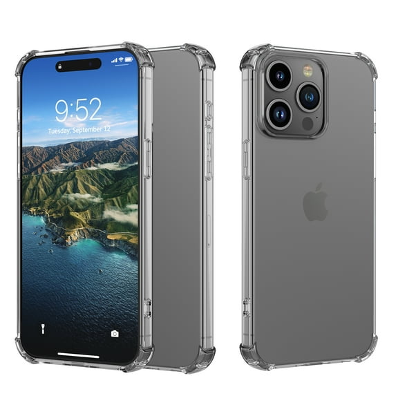 iPhone 15 Pro Max Case,Shockproof Rugged Full Protection Soft TPU Bumper Clear Case Shell Ultra-Thin Slim Fit Flexible Rubber Anti-Scratch Protective Phone Cover For iPhone 15 Pro Max,Clear Clitter