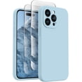 thumbnail image 1 of for iPhone 15 Pro Max Case, Silicone Upgraded [Camera Protection] for iPhone 15 ProMax Case with [2 Screen Protectors], Anti-Scratch Microfiber Lining, 6.7 inch, Sky Blue, 1 of 11