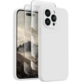 thumbnail image 1 of for iPhone 15 Pro Max Case, Silicone Upgraded [Camera Protection] for iPhone 15 ProMax Case with [2 Screen Protectors], Anti-Scratch Microfiber Lining, 6.7 inch, White, 1 of 11