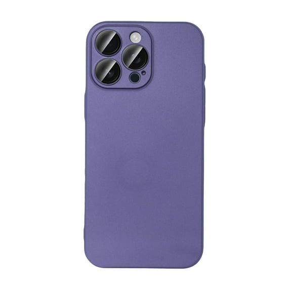 for iPhone 15 Pro Max Case Slim Fit with Camera Lens Protector, Shockproof PC Hard Back Cover, Skin-Friendly Anti-Fingerprint Lightweight Drop Protective Phone Case for Men and Women, Darkpurple