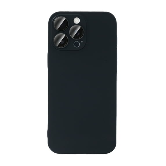for iPhone 15 Pro Max Case Slim Fit with Camera Lens Protector, Shockproof PC Hard Back Cover, Skin-Friendly Anti-Fingerprint Lightweight Drop Protective Phone Case for Men and Women, Black