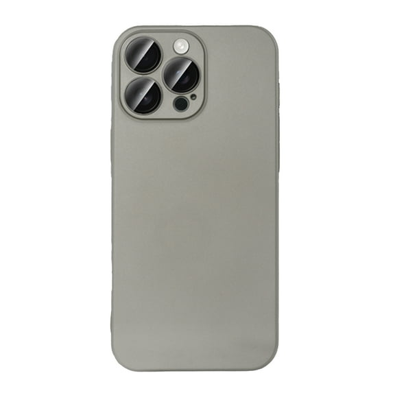 for iPhone 15 Pro Max Case Slim Fit with Camera Lens Protector, Shockproof PC Hard Back Cover, Skin-Friendly Anti-Fingerprint Lightweight Drop Protective Phone Case for Men and Women, Titanium