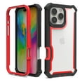 thumbnail image 1 of for iPhone 15 Pro Max Case, Soft Silicone Bumper & Crystal Clear Hard PC Back, Luxury 2 In 1 Shockproof Military Drop Protection Anti-Fingerprint Phone Case Cover for iPhone 15 Pro Max, Blackred, 1 of 2