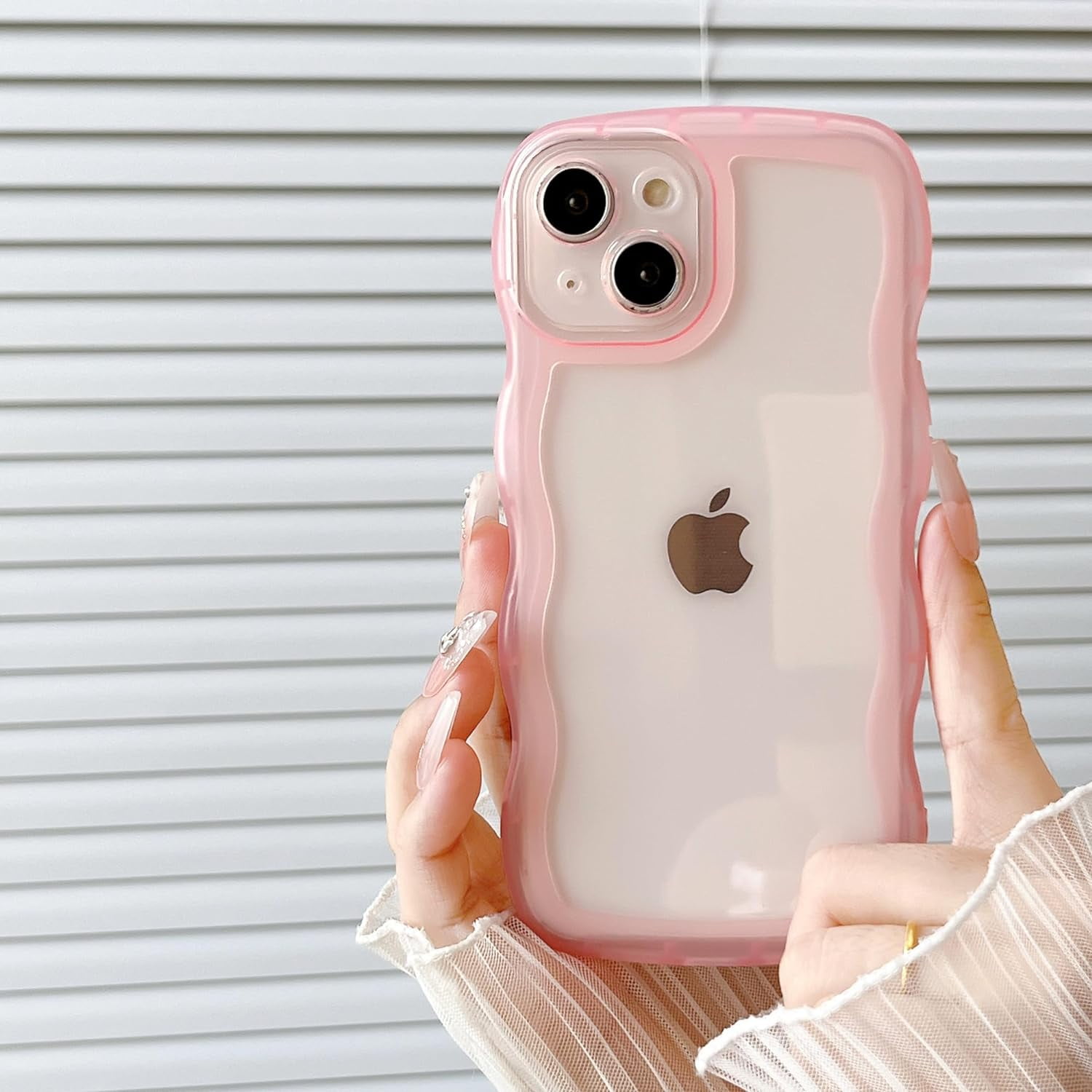 iPhone 15 Pro Max Case,Transparent Clear Solid Color Curly Wave Frame Soft  Silicone Shockproof Protective TPU Case for iPhone 15 Pro Max Phone Case, Pink - Walmart.com