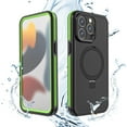 thumbnail image 1 of for iPhone 15 Pro Max Case Waterproof, Built in Screen Protector Dropproof Dustproof Shockproof Full Body Protective Rugged Magsafe Ring Kickstand Heavy Duty Phone Case, Green, 1 of 1