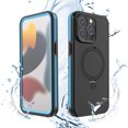 thumbnail image 1 of for iPhone 15 Pro Max Case Waterproof, Built in Screen Protector Dropproof Dustproof Shockproof Full Body Protective Rugged Magsafe Ring Kickstand Heavy Duty Phone Case, Blue, 1 of 1
