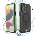 thumbnail image 1 of for iPhone 15 Pro Max Case Waterproof Shockproof Rugged Cover with Magnetic Ring Kickstand, TPU+PC Full Body Protection, Anti-Drop Dustproof Slim Phone Case for iPhone 15 Pro Max, Green, 1 of 7
