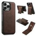 thumbnail image 1 of for iPhone 15 Pro Max Classic Wallet Case with Card Holder, 2 in 1 Detachable Magnetic Elastic Back Cards Slots Case Magsafe Shockproof Protective Phone Cover for iPhone 15 Pro Max - Brown, 1 of 1