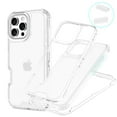thumbnail image 1 of for iPhone 15 Pro Max Clear Case, Transparent Hybrid Phone Case [Rugged PC Back & Silicone/TPU Bumper & Hard PC Front Frame] Non-Yellowing Slim 3-in-1 Protective Cover for iPhone 15 Pro Max, White, 1 of 6