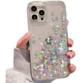 thumbnail image 1 of for iPhone 15 Pro Max Clear Glitter Case, Bling Moving Liquid Flowing Floating Sparkle Shiny Soft TPU Bumper Shockproof Hard Back Women Girls Protective Case for iPhone 15 Pro Max 6.7" (Red), 1 of 4