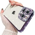 thumbnail image 1 of for iPhone 15 Pro Max Clear Glitter Case,Luxury Bling Sparkly Diamond Rhinestone with Camera Protector TPU Plating Bumper Transparent Slim Women Girls Case for iPhone 15 Pro Max 6.7" (Silver), 1 of 4