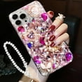 thumbnail image 1 of for iPhone 15 Pro Max Glitter Bling Case, Cute 3D Crown Heart Crystal Rhinestone Diamond Sparkle Shiny Gems Pearl with Wrist Strap Women Girls Phone Case for iPhone 15 Pro Max 6.7 inch (Pink), 1 of 4