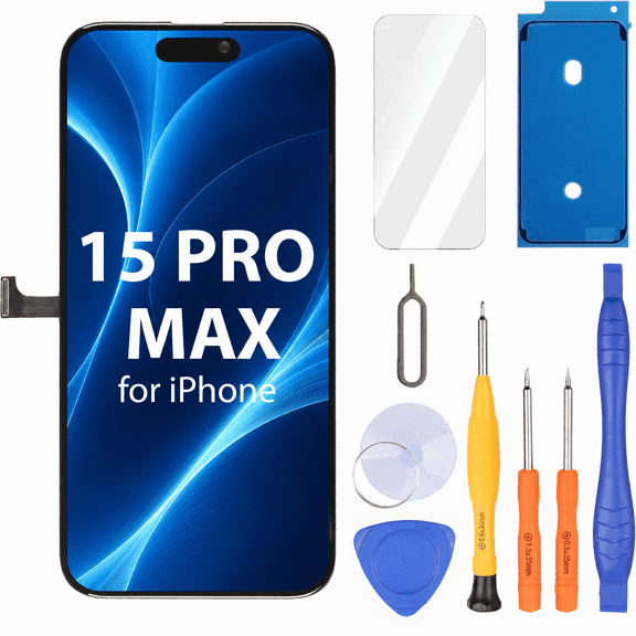 For iPhone 15 Pro Max LCD Screen Replacement ,6.7 inch Full HD Touch LCD Screen Display Digitizer Assembly with Repair Tools, Compatible for Model A2849/A3105/A3106/A3108