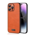 thumbnail image 1 of for iPhone 15 Pro Max Leather Case Wireless Charging, Slim Luxury Classic PU Non-Slip Grip Rugged Bumper Shockproof Full Body Protective Cover Men Women Phone Cases for iPhone 15 Pro Max, Orange, 1 of 6