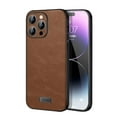 thumbnail image 1 of for iPhone 15 Pro Max Leather Case Wireless Charging, Slim Luxury Classic PU Non-Slip Grip Rugged Bumper Shockproof Full Body Protective Cover Men Women Phone Cases for iPhone 15 Pro Max, Brown, 1 of 6