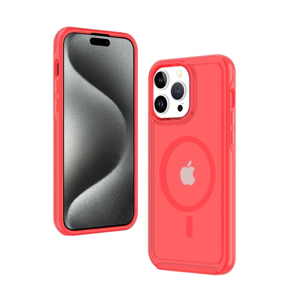 for iPhone 15 Pro Max Luxury Magnetic Case, [Military Drop Protection] [Compatible with MagSafe] Anti-Scratch Shockproof Matte Ultra Slim Lightweight Translucent Case for iPhone 15 Pro Max, Orange