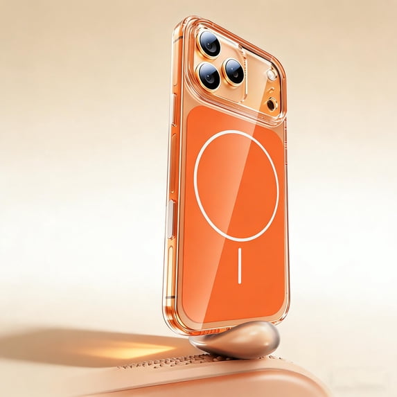 for iPhone 15 Pro Max Magnetic Case, Compatible with Mag-Safe, Military-Grade Drop Protection, Yellowing Resistant, Scratch-Resistant Shockproof Back Magnetic Cover for iPhone 15 Pro Max, Orange