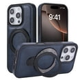 thumbnail image 1 of for iPhone 15 Pro Max Magnetic Case with Stand & Ring Holder, Compatible with Mag-Safe Slim PU Leather Durable TPU Drop Proof Kickstand Protective Phone Cover for iPhone 15 Pro Max, Blue, 1 of 10