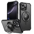 thumbnail image 1 of For iPhone 15 Pro Max Magnetic Phone Case,360°Rotatable Ring Kickstand,Compatible with Mag-Safe,4 Thickened Corners Protective,Clear Logo View,Shockproof Non-slip Translucent Phone Case,Gray, 1 of 6