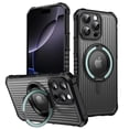 thumbnail image 1 of For iPhone 15 Pro Max Magnetic Phone Case,360°Rotatable Ring Kickstand,Compatible with Mag-Safe,4 Thickened Corners Protective,Clear Logo View,Shockproof Non-slip Translucent Phone Case,Azure, 1 of 6