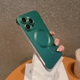 thumbnail image 1 of For iPhone 15 Pro Max Matte Case, Allytech Ultra Thin Stylish Frameless Magnetic Cover [Support Wireless Charging] Compatible with MagSafe Camera Lens Protector Hard Protective Shell, Darkgreen, 1 of 9