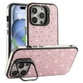 thumbnail image 1 of for iPhone 15 Pro Max PC Back Case, Luxury Glitter Diamond Ultra Slim Drop Protective Shockproof Camera Cover Bracket Lightweight Anti-Scratch Phone Case Cover for iPhone 15 Pro Max, Pink, 1 of 1