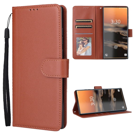 for iPhone 15 Pro Max PU Leather Case | Wallet Phone Case with Card Holder | Flip Folio Case/Cover with Stand | Compatible with iPhone 15 Pro Max,Brown
