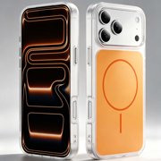 For iPhone 15 Pro Max Phone Case,Compatible with Mag-Safe,Matte Skin-Feeling Cover,Ultra Slim PC + TPU Hybrid Shokcproof Non-Slip Drop Protection,Rugged Thin Fit Phone Case Cover,Orange