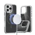 thumbnail image 1 of For iPhone 15 Pro Max Phone Case, [Military Grade Shockproof] [Hard Carbon Fiber Back] [Soft TPU Bumper Frame] Anti-Scratch, Fingerprint Resistant,Anti-fall Protective Phone Case,Gray, 1 of 11