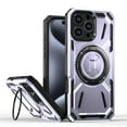 thumbnail image 1 of for iPhone 15 Pro Max Rugged Case with Rotate Ring Stand, [Built-in Kickstand] [Military-Grade Drop Protection] Heavy Duty Rugged Phone Cover Support Wireless Charging for iPhone 15 Pro Max, Purple, 1 of 6