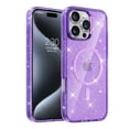 thumbnail image 1 of for iPhone 15 Pro Max Ultra Slim Case, Magnetic Clear Glitter [Compatible with MagSafe] Bling Sparkly Soft Protective Lightweight Anti-Scratch Phone Cover for iPhone 15 Pro Max - Purple, 1 of 7