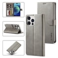 thumbnail image 1 of iPhone 15 Pro Max Wallet Case for Apple iPhone 15 Pro Max Premium Luxury PU Leather Wallet Flip Magnetic Clasp Cover Retro 15 Pro Max Case Credit Card Holder Kickstand Shockproof Case,
Gray, 1 of 9