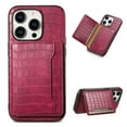 thumbnail image 1 of for iPhone 15 Pro Max Wallet Case, Luxury Ultra Slim Shockproof PU Leather Card Holder Kickstand Double Magnetic Protective Cover for iPhone 15 Pro Max - Rose, 1 of 6