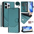 thumbnail image 1 of for iPhone 15 Pro Max Wallet Case for Men Women, RFID Blocking Card Holder Slots, Wrist Strap & Shoulder Strap Shockproof TPU Inner, Kickstand PU Leather Protective Phone Cover, Darkgreen, 1 of 11
