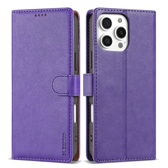 for iPhone 15 Pro Max Wallet case with RFID Blocking Credit Card Holder,Flip Book Kickstand PU Leather Magnetic Closure Protective Cover Women Men for iPhone 15 Pro Max Phone Case,Purple