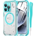 thumbnail image 1 of for iPhone 15 Pro Max Waterproof Case, [Built-in Lens & Screen Protector] [IP68 Underwater] [15FT Military Shockproof], Frosted Back Full Body Protection 15 Pro Max Phone Case 6.7", Teal, 1 of 12
