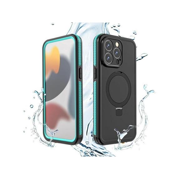 for iPhone 15 Pro Max Waterproof Case with Stand Compatible with MagSafe, Full Body Magnetic IP69 Underwater Case Built-in Screen Protector Military Grade Shockproof Case for Men Women