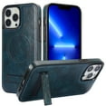 thumbnail image 1 of for iPhone 15 Pro PU Leather Back Case, Built-in Invisible Stand [Compatible with Magsafe] Protective Slim Kickstand Anti-fall Phone Cover Compatible with iPhone 15 Pro, Blue, 1 of 8
